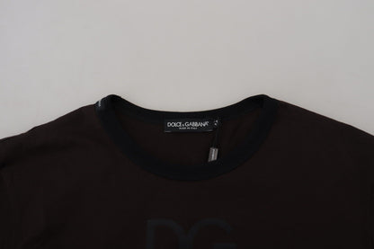 Dolce & Gabbana Elegant Brown Crewneck Cotton Sweater