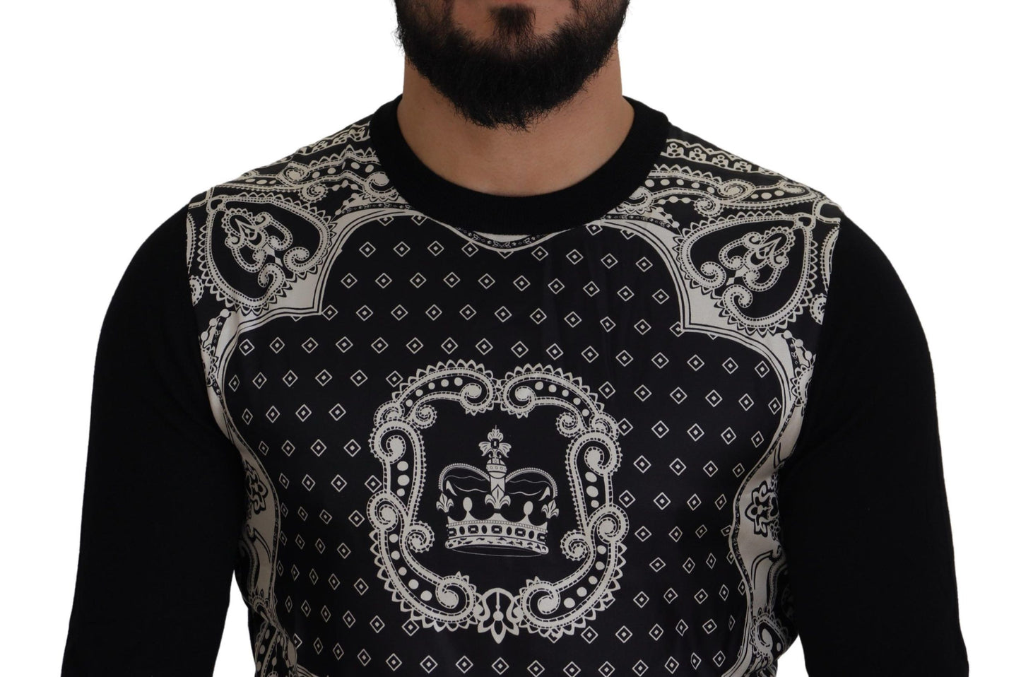 Maglione pullover girocollo Bandana nero