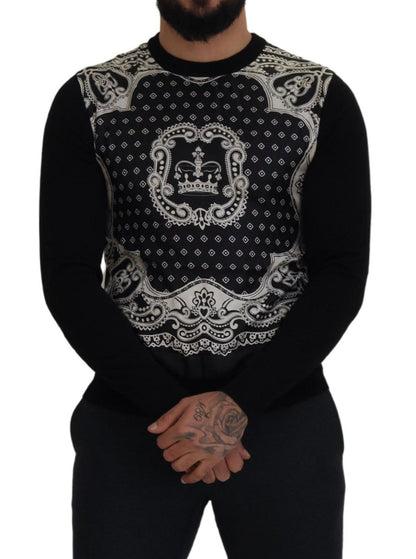 Maglione pullover girocollo Bandana nero