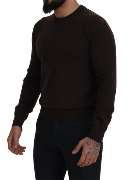 Brauner Pullover aus Kaschmir mit Rundhalsausschnitt