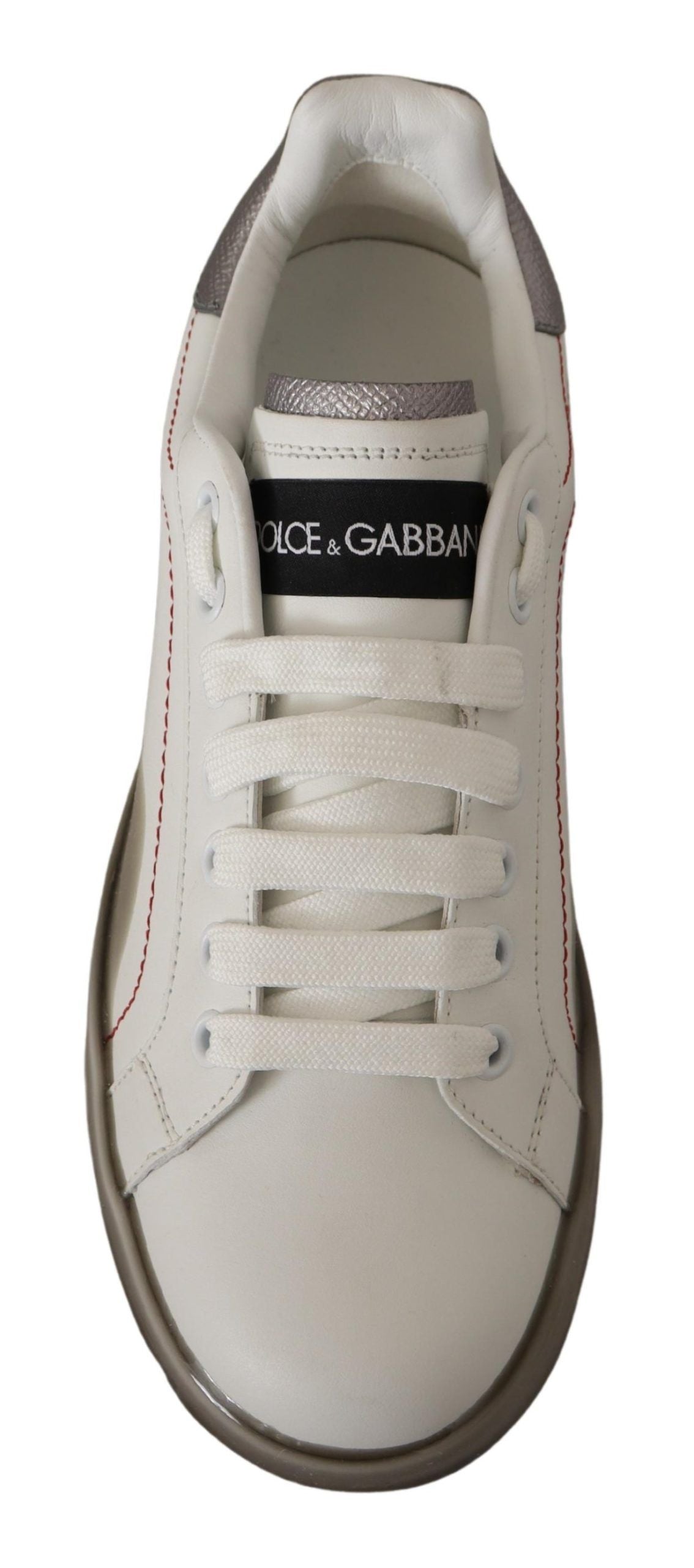 Weiße Lederschuhe Damen Logo Portofino Sneakers