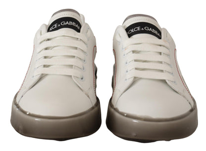 Scarpe in pelle bianca Sneakers Portofino con logo da donna