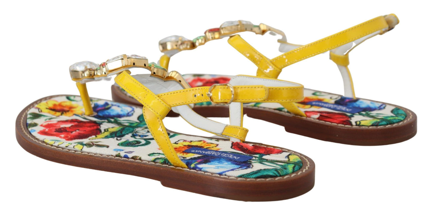 Mehrfarbige Majolika-Kristall-Sandalen, Flip-Flop-Schuhe