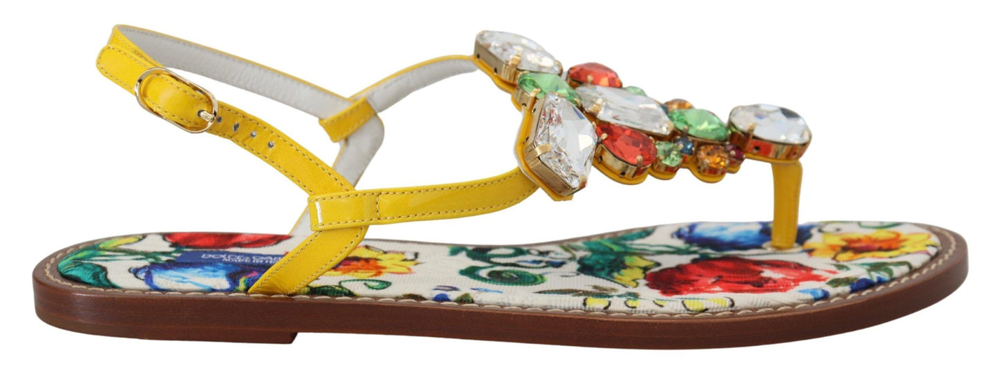 Majolica Crystal Embellished Leather Sandals