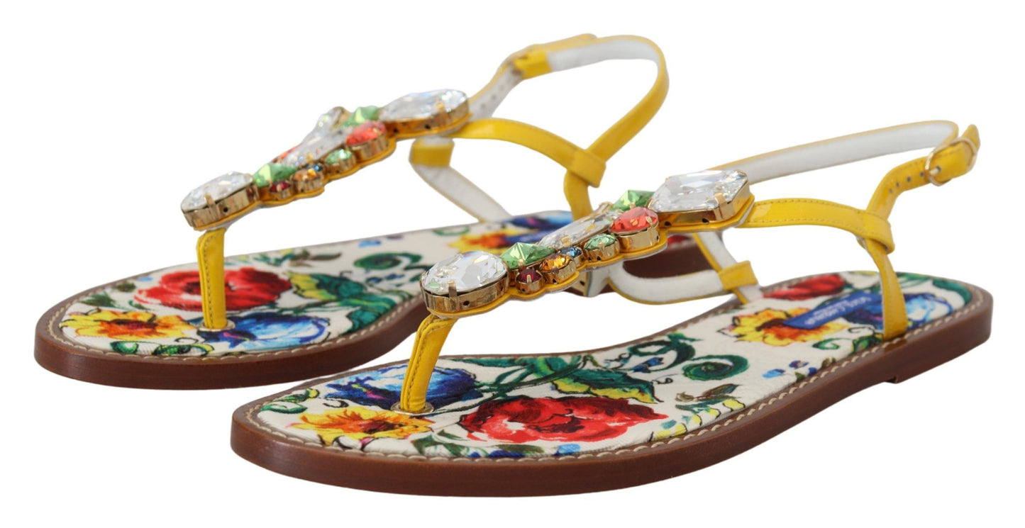 Mehrfarbige Majolika-Kristall-Sandalen, Flip-Flop-Schuhe