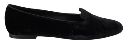 Mocassini slip on in velluto nero. Scarpe basse