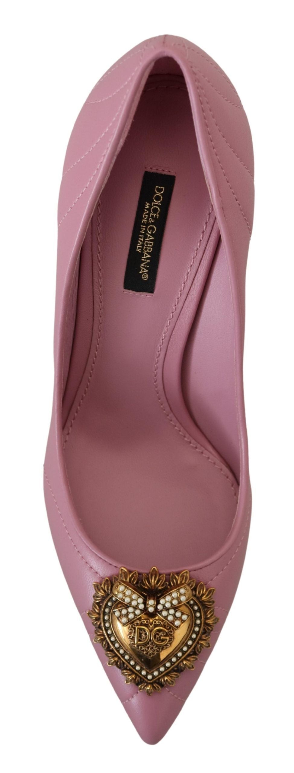 Scarpe décolleté con tacco DEVOTION in pelle rosa con cuore