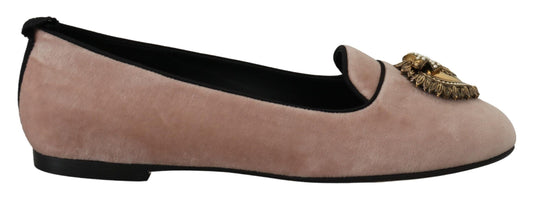 Rosa Samt-Slip-Ons-Loafers-Flats-Schuhe