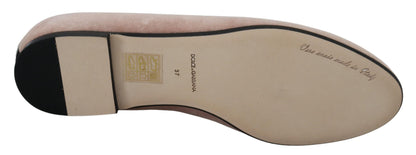 Mocassini slip on in velluto rosa. Scarpe basse