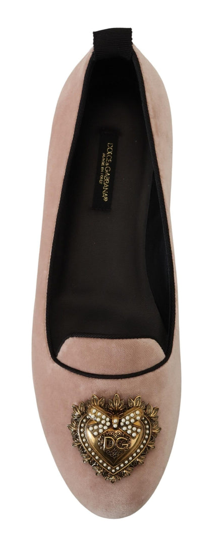 Mocassini slip on in velluto rosa. Scarpe basse