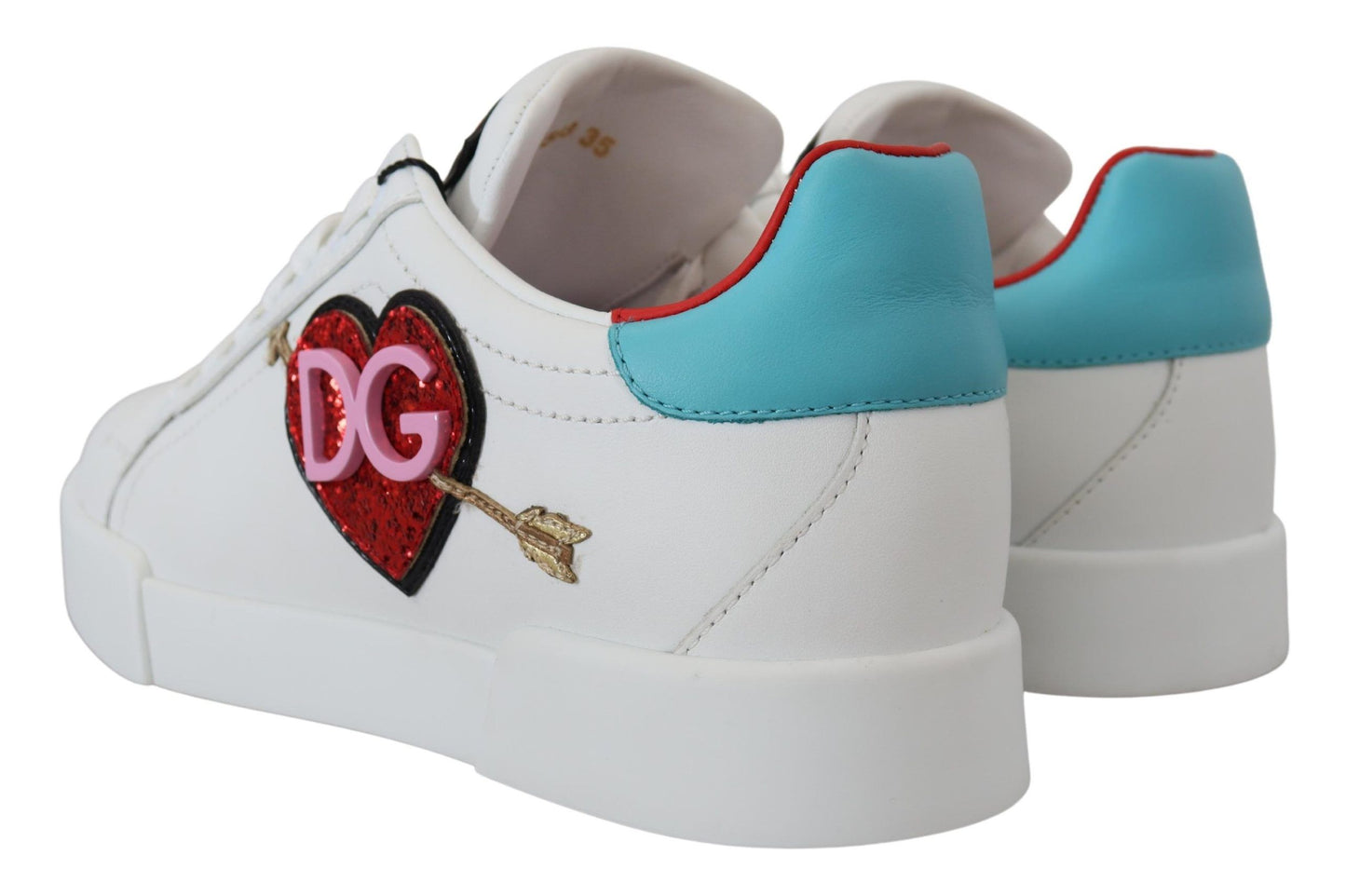 Sneaker in Pelle Bianca Scarpe Portofino Logo Cuore