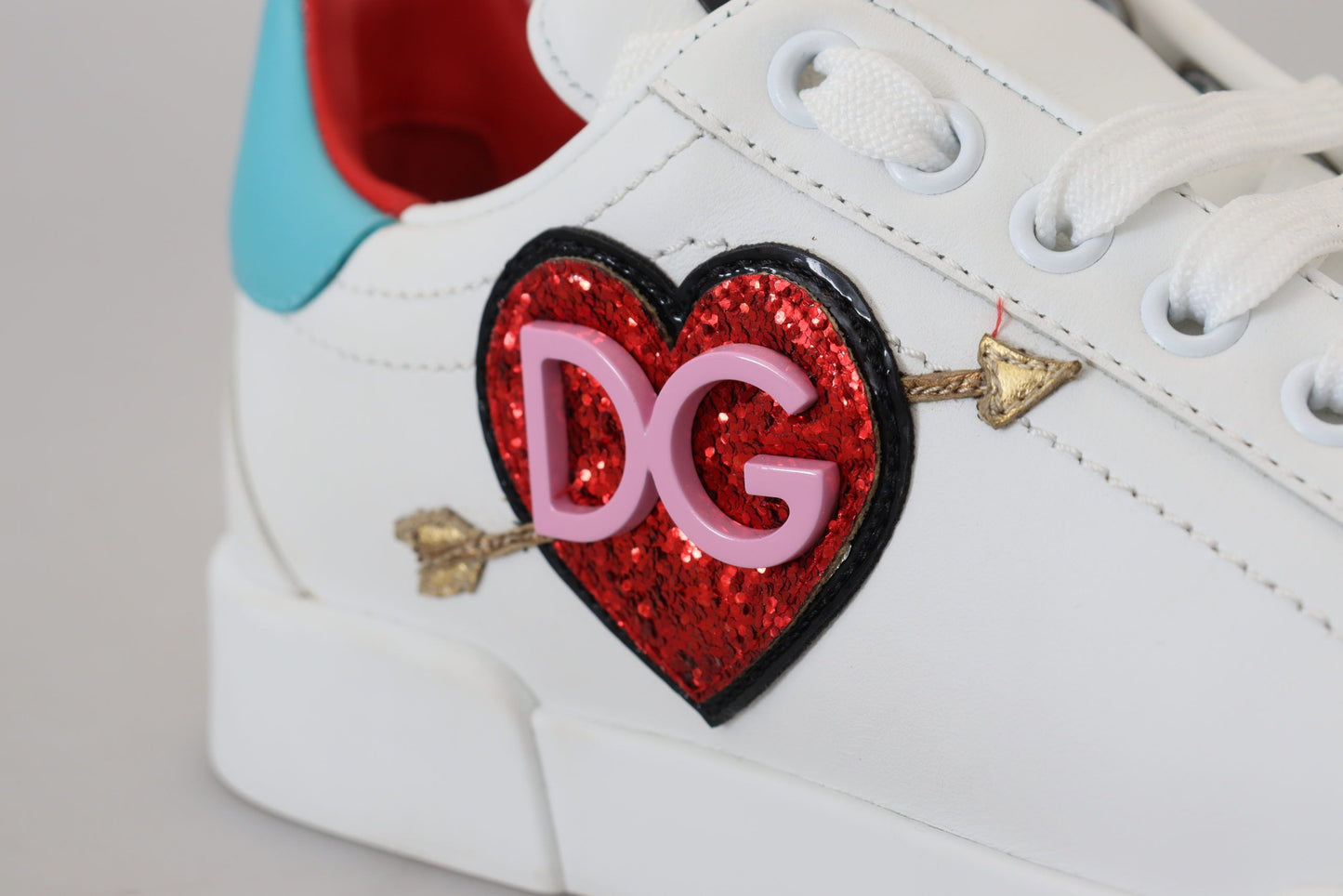 Sneaker in Pelle Bianca Scarpe Portofino Logo Cuore