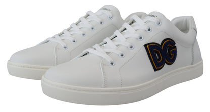 Scarpe da ginnastica casual con logo DG in pelle bianca