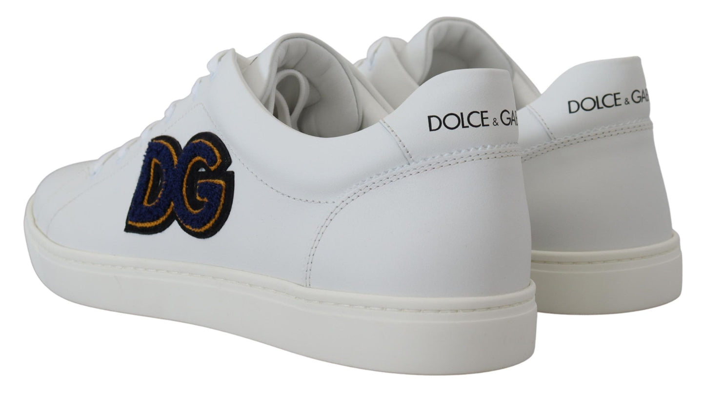 Lässige Sneaker-Schuhe aus weißem Leder mit DG-Logo