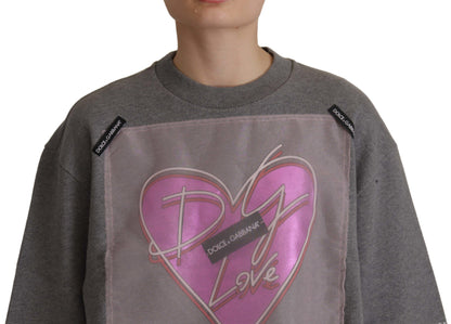 T-shirt top in edizione limitata rosa con cuore grigio