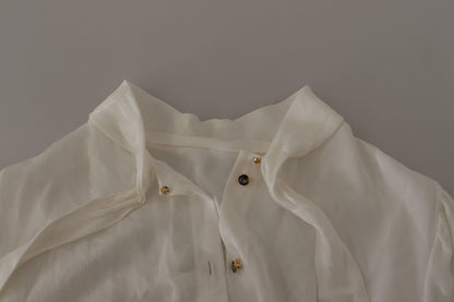 Elegant Silk Ascot Collar Blouse