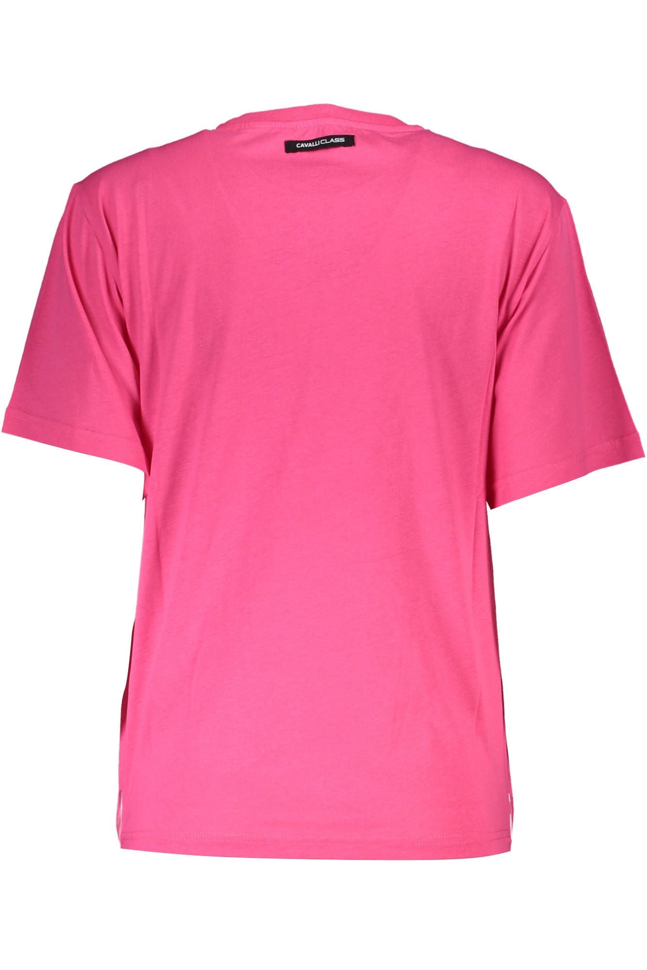 Elegant Pink Cotton Tee with Signature Print