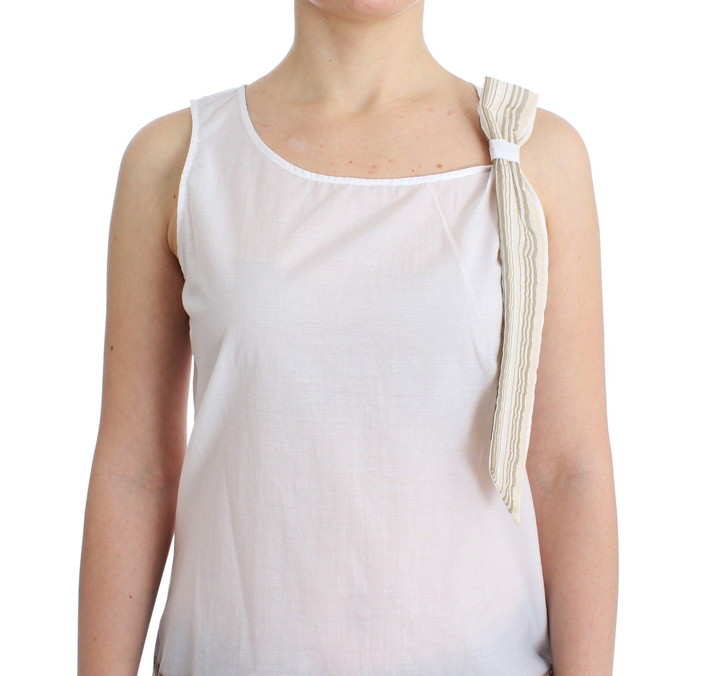 Weiße Top-Bluse, Tank-Shirt, ärmellos