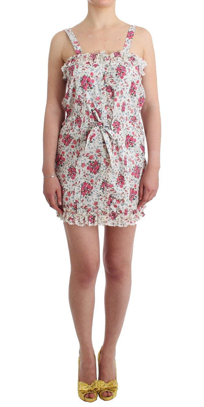 Beachwear Rosa Blumen-Strand-Minikleid kurz