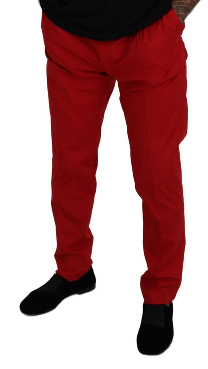 Dolce & Gabbana Elegant Slim Fit Crimson Chinos