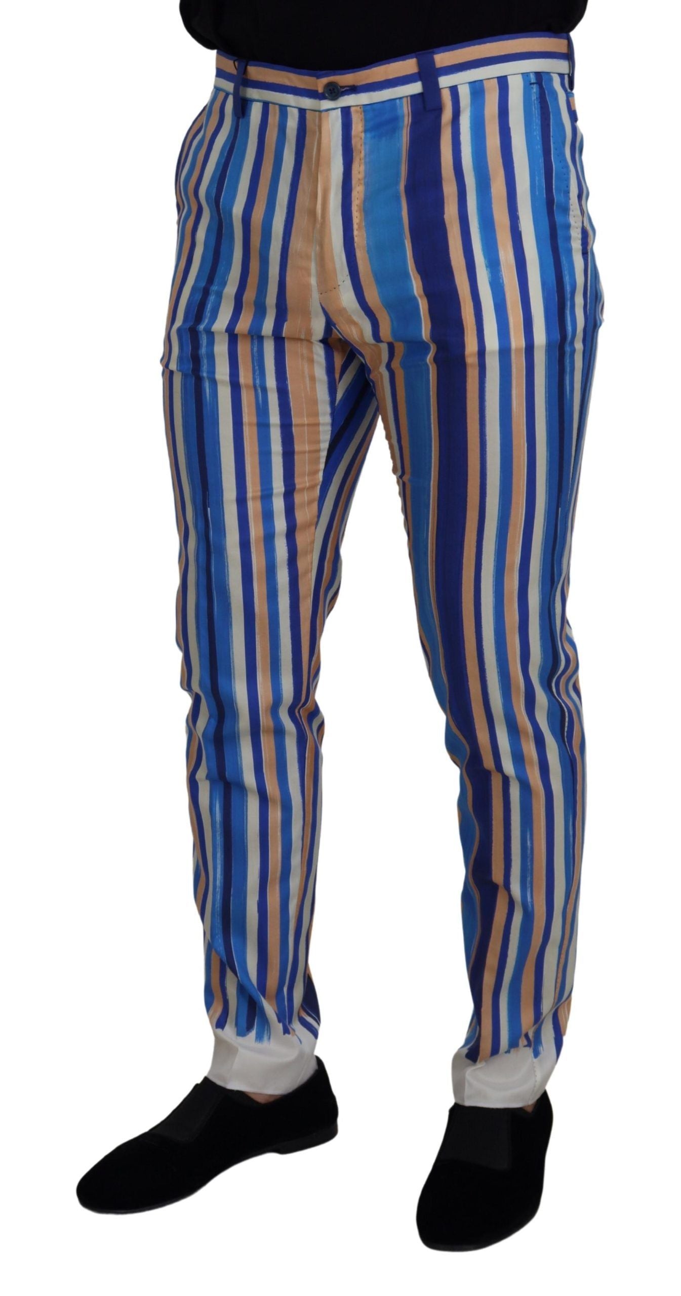 Dolce & Gabbana Sleek Striped Slim Fit Chinos