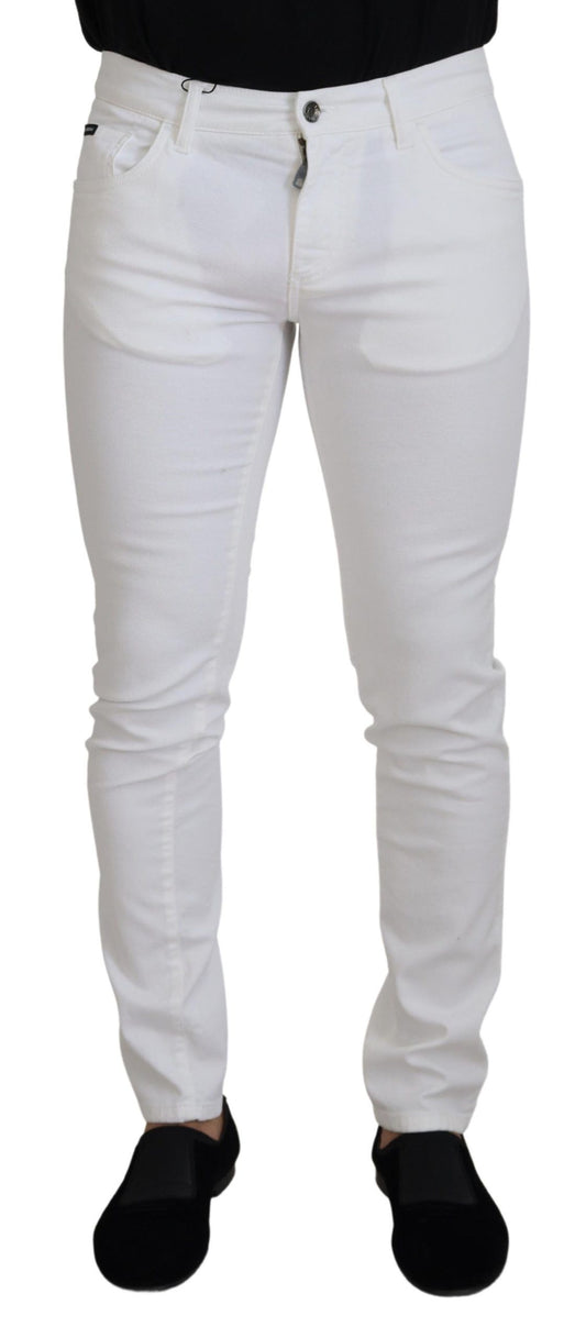 Dolce & Gabbana Elegant Slim Fit White Skinny Jeans