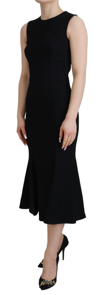 Dolce & Gabbana Elegant Fit and Flare Black Sheath Dress