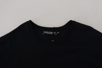 Elegant Black Cotton Short Sleeve Tee