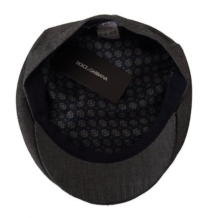 Cappello da uomo grigio Newsboy Capello in misto cotone