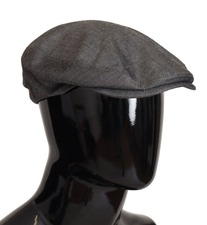 Cappello da uomo grigio Newsboy Capello in misto cotone