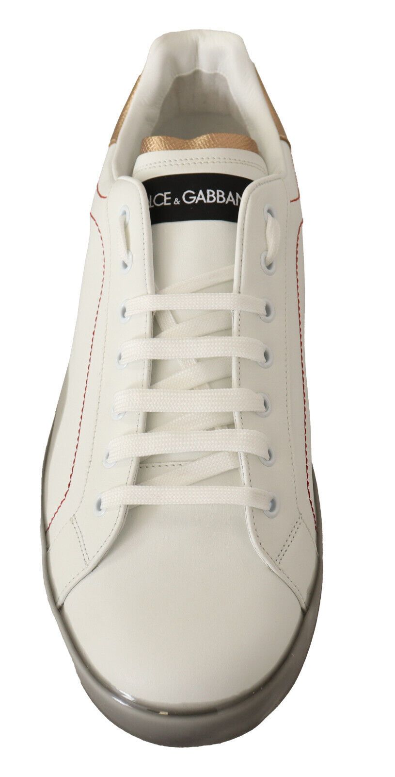 Scarpe casual da ginnastica basse in pelle oro bianco