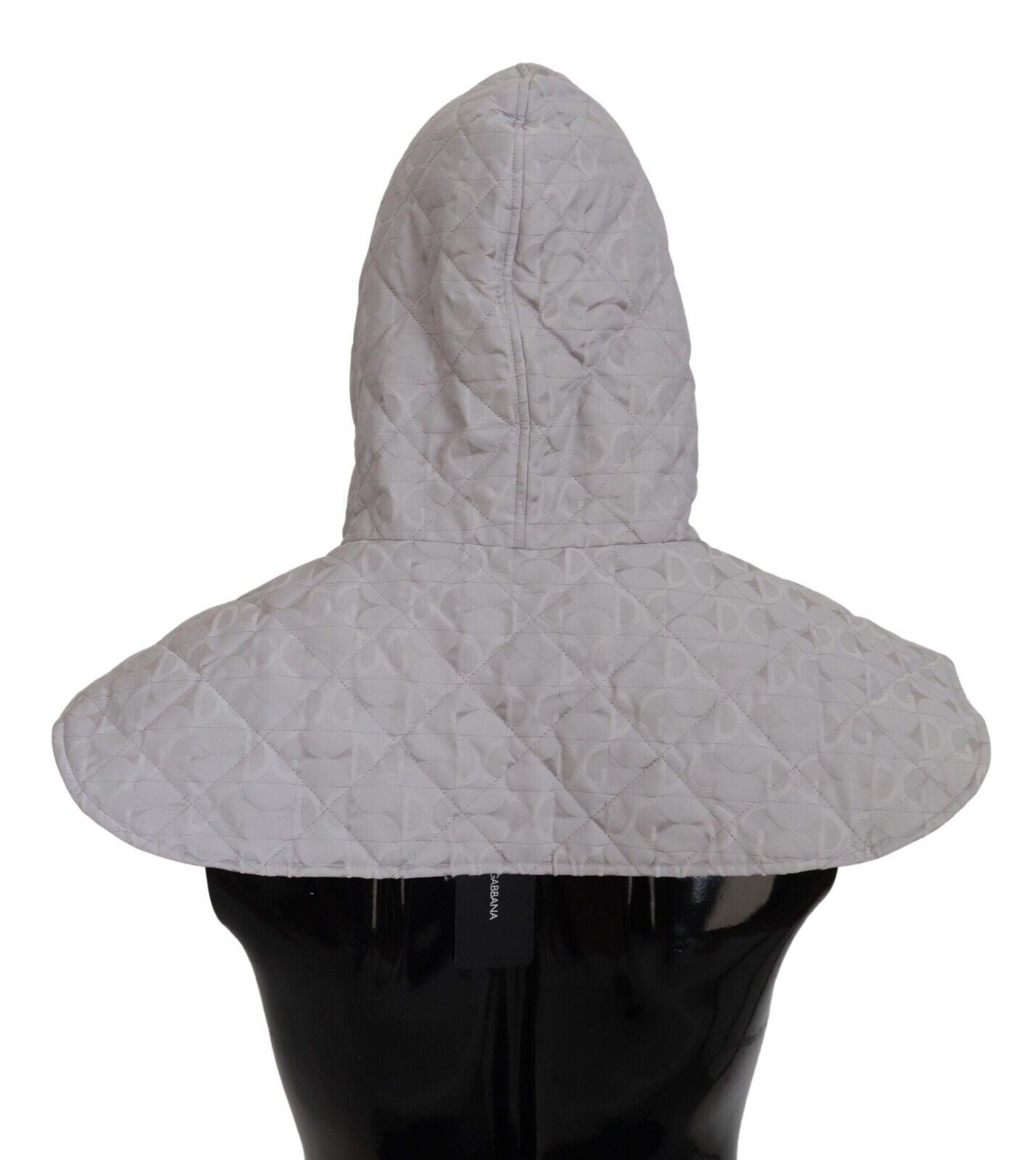 Cappello in nylon trapuntato bianco con fascia intera, taglia unica