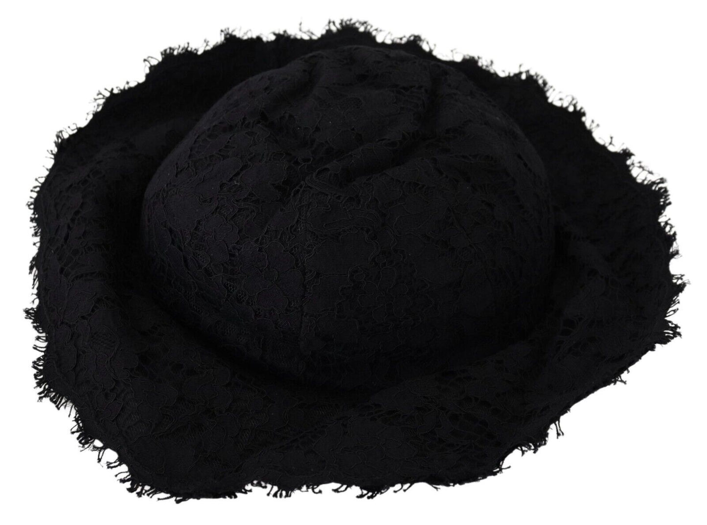 Cappello a tesa larga in cotone nero