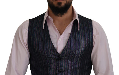 Gilet formale con gilet in poliestere multicolore