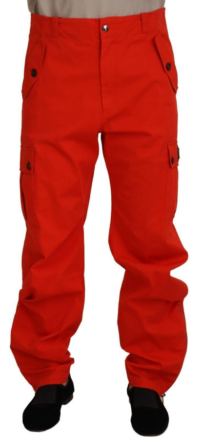 Pantaloni cargo da uomo rossi Pantaloni in cotone