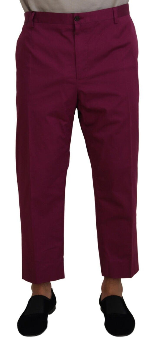 Pantaloni pantalone con tasca con logo DG in cotone magenta