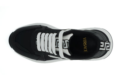 Sneakers in pelle di vitello bianca e nera