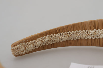 Dolce & Gabbana Exquisite Beige Viscose Diadem Headband