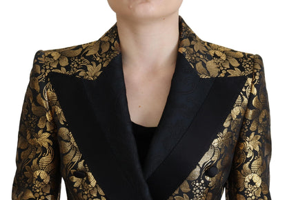 Dolce & Gabbana Elegant Black and Gold Floral Jacket