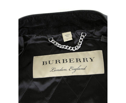 Giacca biker trapuntata a diamante in pelle nera da uomo Burberry