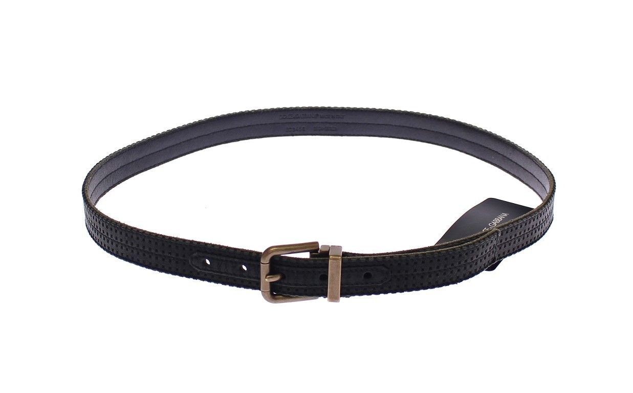 Ceinture à logo en cuir bleue