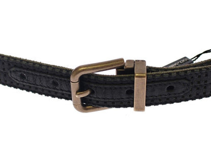 Ceinture à logo en cuir bleue