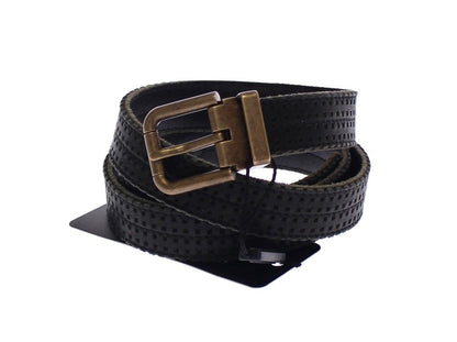 Ceinture à logo en cuir bleue