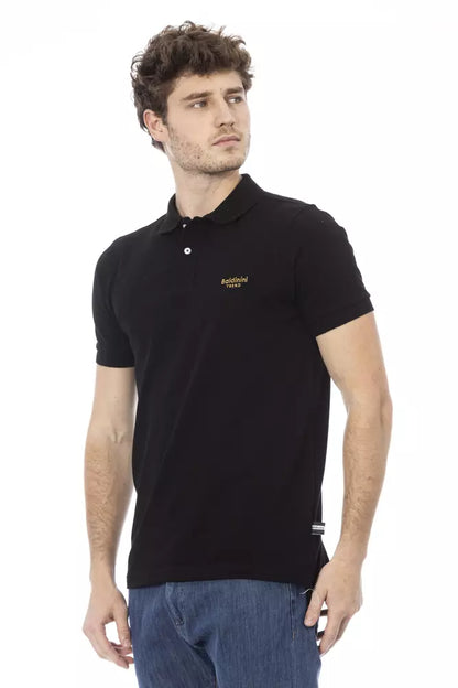 Baldinini Trend Black Cotton Men Polo