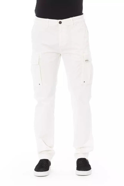 Baldinini Trend White Cotton Men Cargo Pant