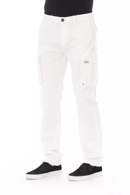 Baldinini Trend White Cotton Men Cargo Pant