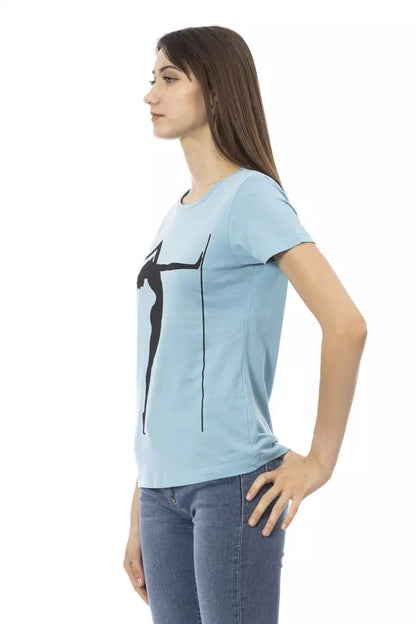 Light Blue Cotton Women Top