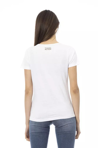 Elegantes weißes T-Shirt mit schickem Frontprint