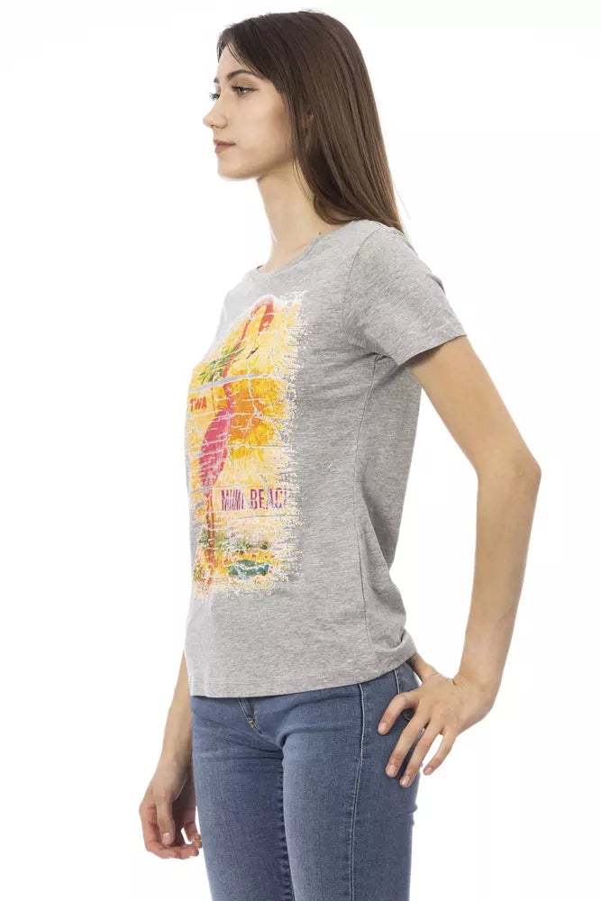 Gray Cotton Women's Top