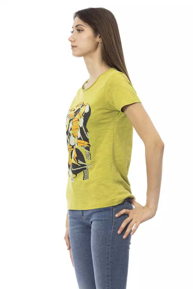 Elegantes grünes T-Shirt mit schickem Frontprint